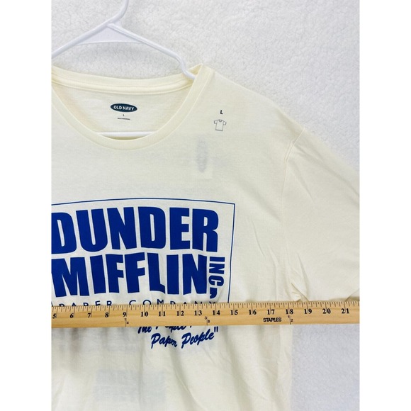 Old Navy The Office DUNDER MIFFLIN MENS T SHIRT Size Large NWT Ivory - Picture 3 of 5